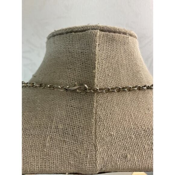 Vintage Pink Rhinestone & Faux Pearl Necklace With Silver Chain Lobster Clasp - Picture 5 of 5